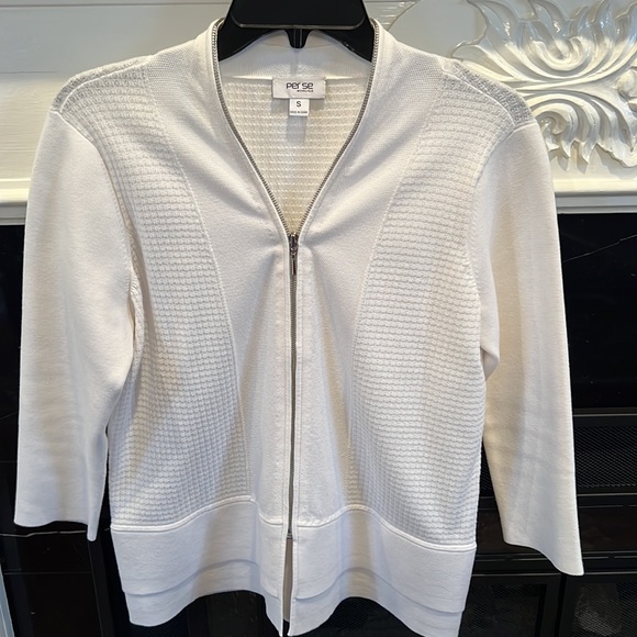 Per se by Carlisle white cardigan sweater - Picture 3 of 9